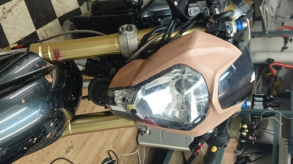 SV650 clayheadlight almost finished